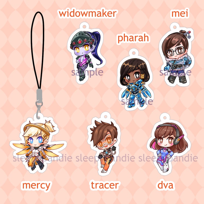 Overwatch Clear Acrylic Cellphone Charm