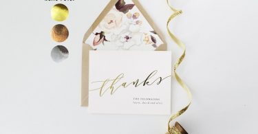 Personalized foil pressed thank you cards / wedding thank you