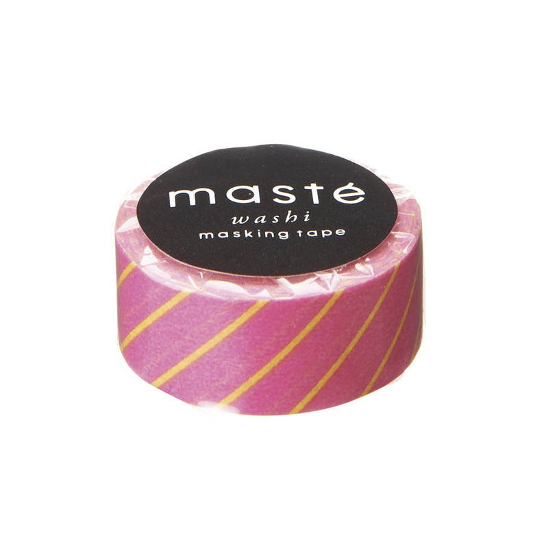 Pink and yellow Stripes Washi Holiday gift wrapping tape