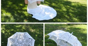 Wedding umbrella Crochet umbrella White lace umbrella Wedding