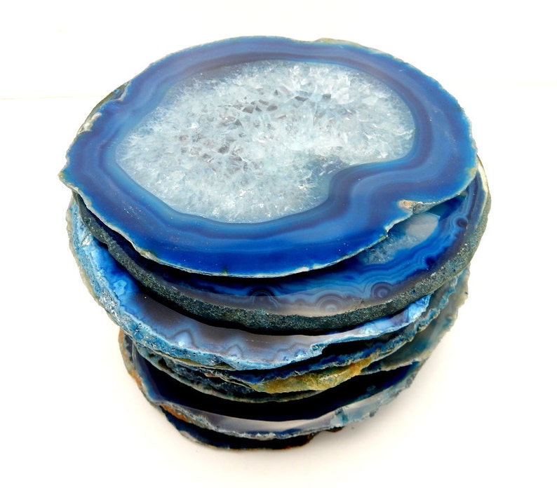 Agate Slices Large for Crafts  Agate Coaster  Blue Colored