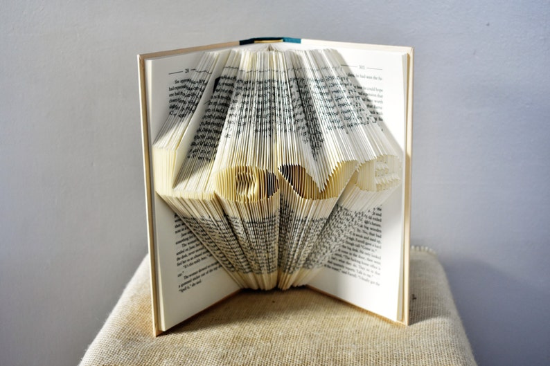 Book Art Sculpture Featuring the Word Love