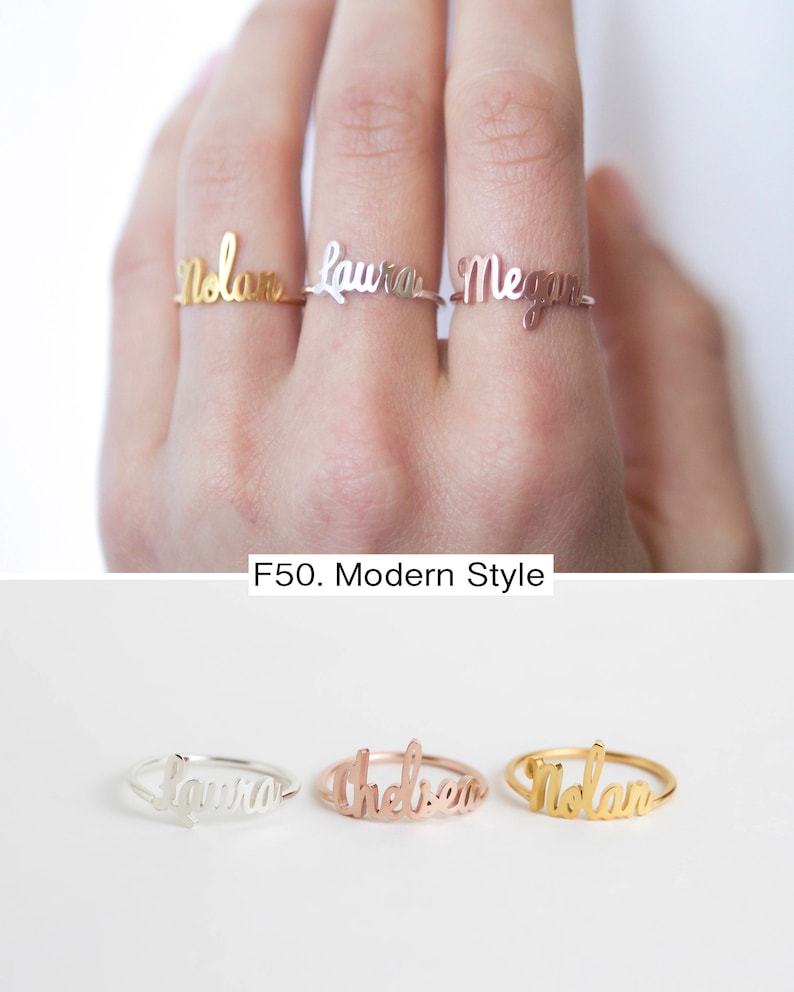 Custom Name Ring in Sterling Silver  Bridesmaids Jewelry