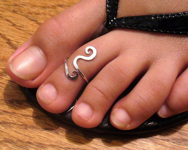 Dainty Toe Ring  Twisted Wire Wrapped Cute and Adjustable