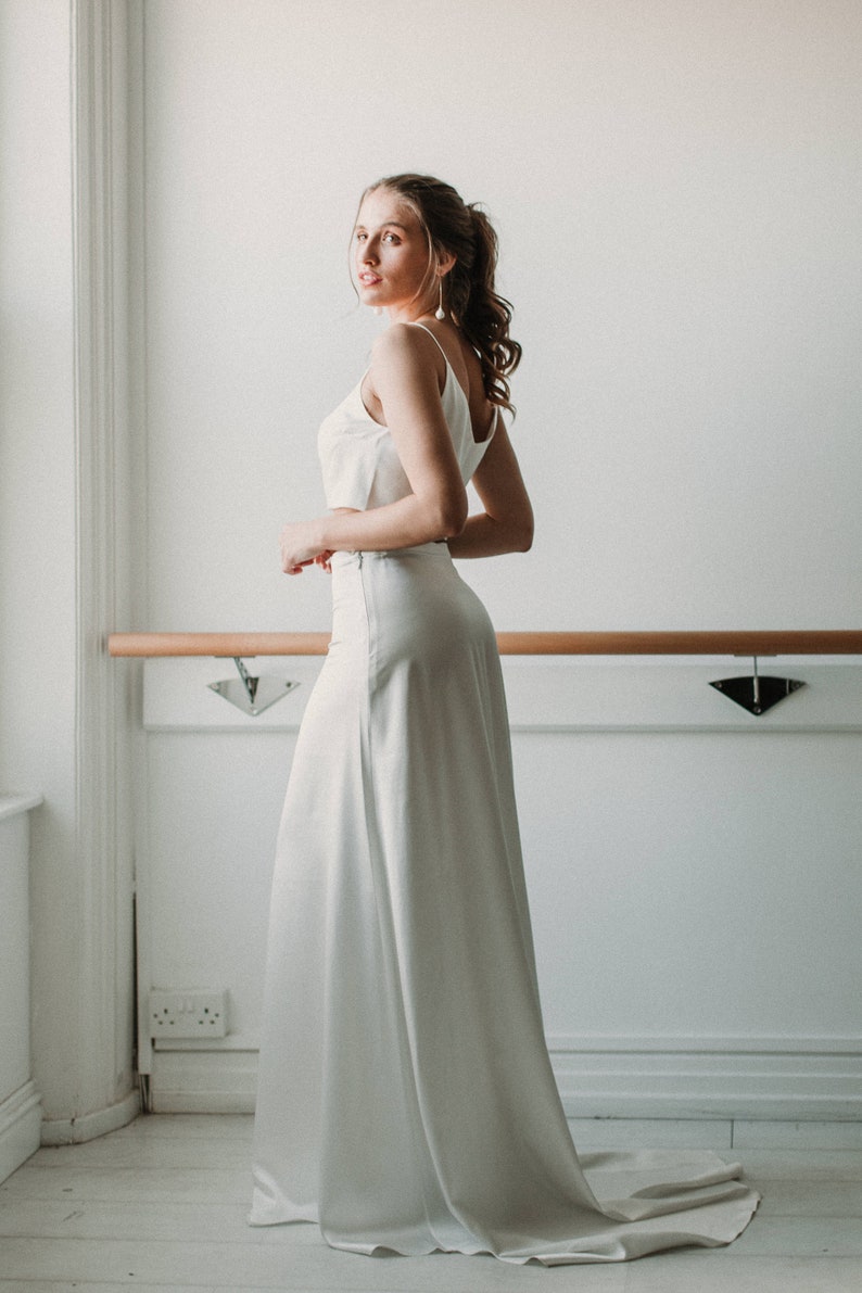 Peace silk wedding dress slip wedding dress simple  wedding