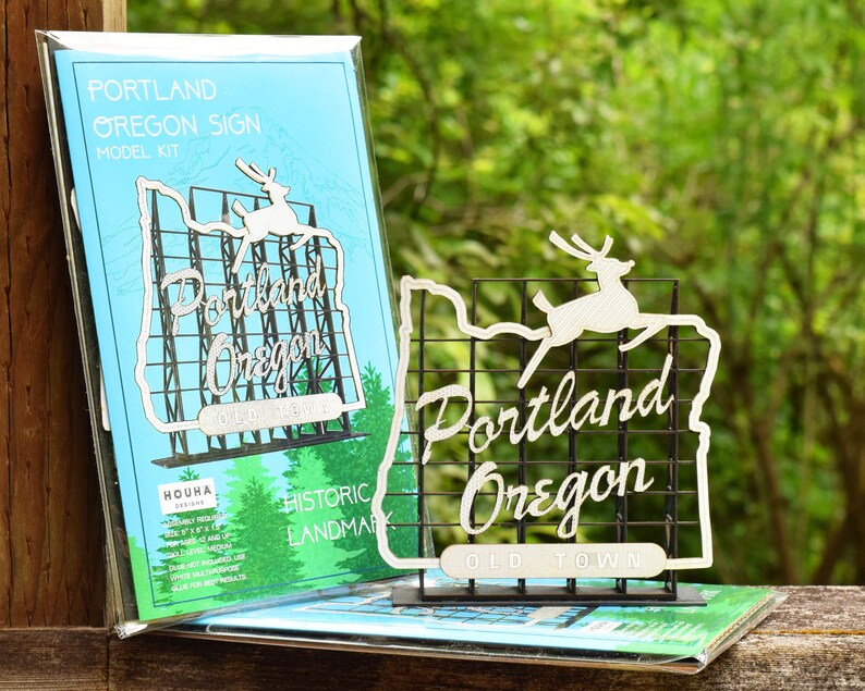 Portland Oregon Sign Model Kit White Stag Sign Made in