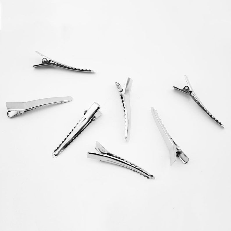Single PRONG ALLIGATOR CLIPS with Teeth Hair Bows Metal Clips