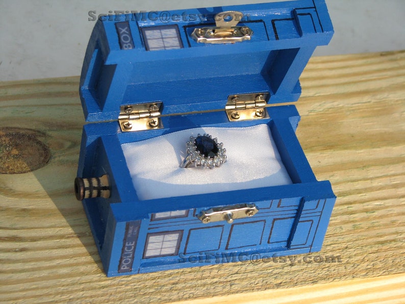 TARDIS Inspired Small Painted Blue Box