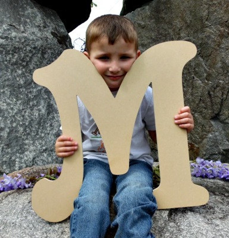 Unfinished Wooden Alphabet Letters Door Hanger Wall Decor
