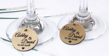 Wedding gold wine charms Anniversary wine charms Wine glass