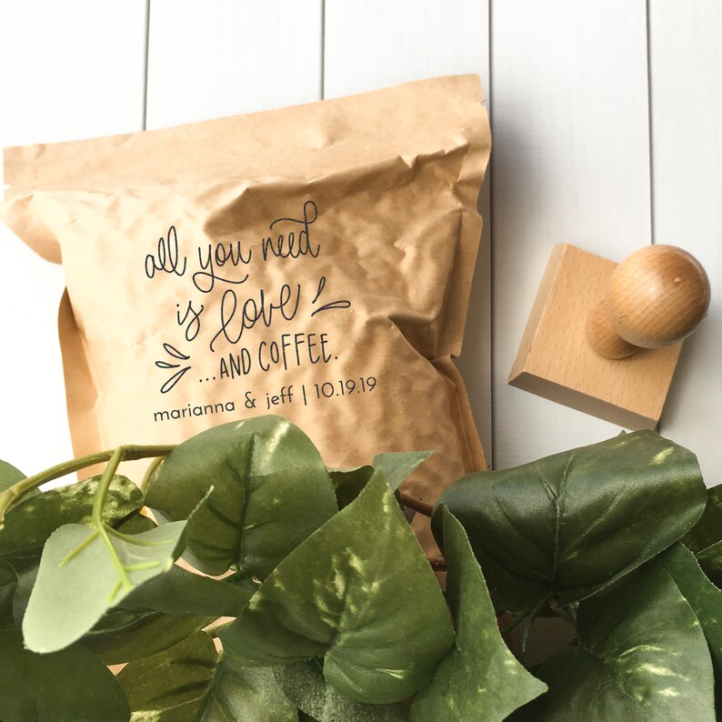 All You Need is Love And Coffee  personalized wedding stamp