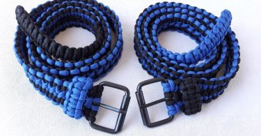 Blue black cobra knot belt paracord 550 mens belt black