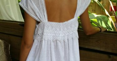 Limited Edition White Cotton Nightgown Dotted Swiss Cotton