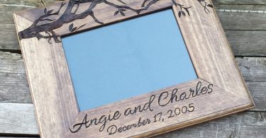 Love birds wooden picture frame custom wedding photo frame