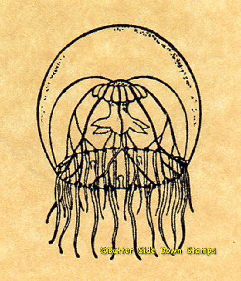 Medusa Jellyfish Rubber Stamp