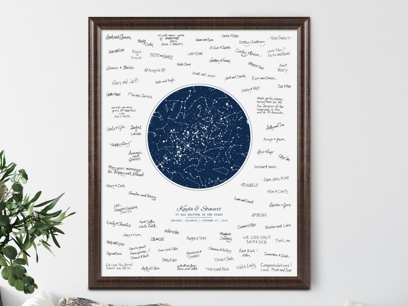 Personalized Wedding Guest Book Alternative Custom Night Sky