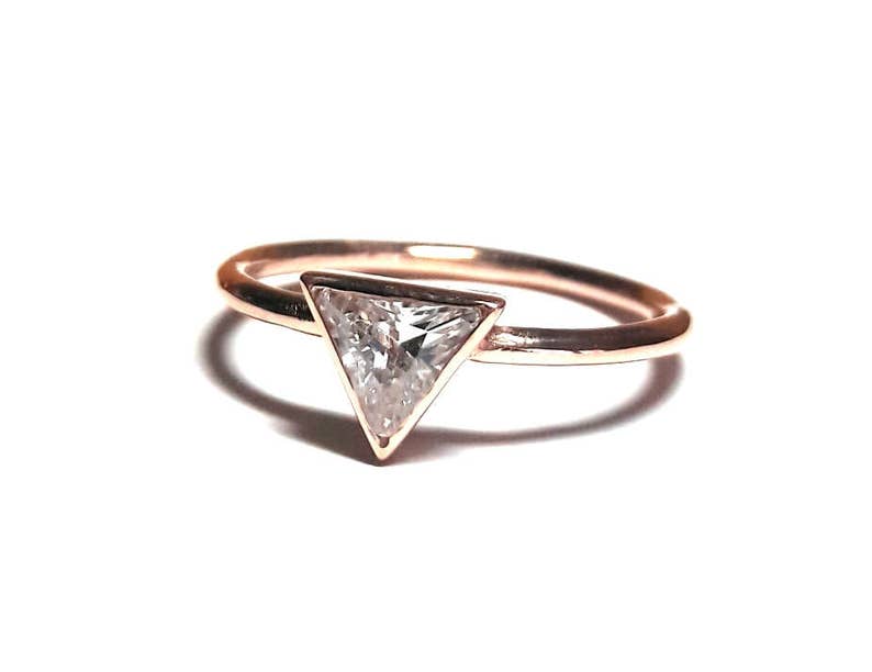 Solitaire Ring  Trillion Ring  Triangle Ring  Diamond Ring