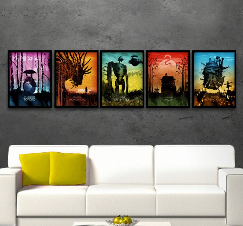 Studio Ghibli Minimalist Poster Set Totoro Princess