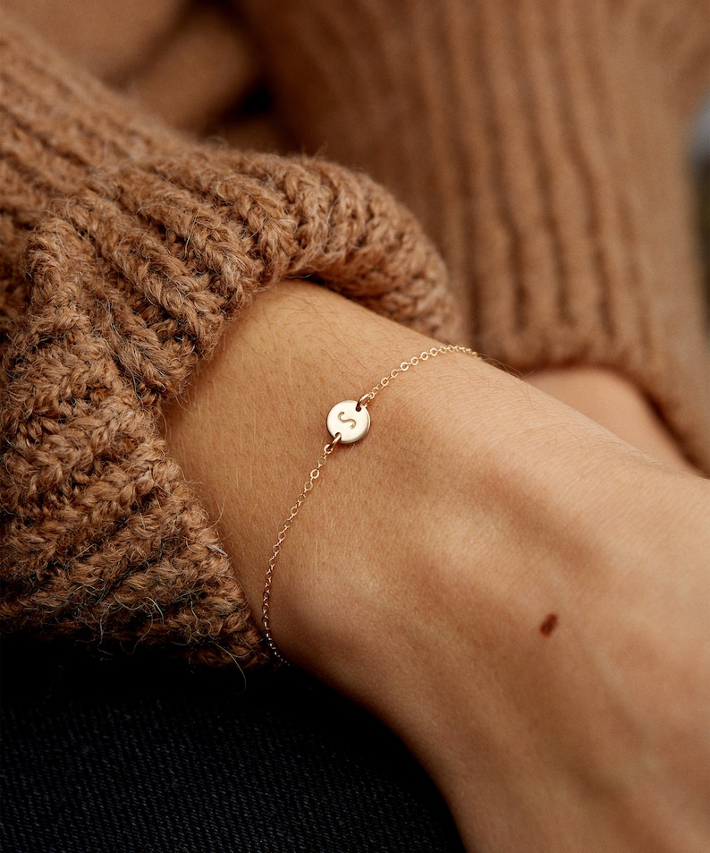 Super Dainty Initial Bracelet  Delicate Personalized Tiny
