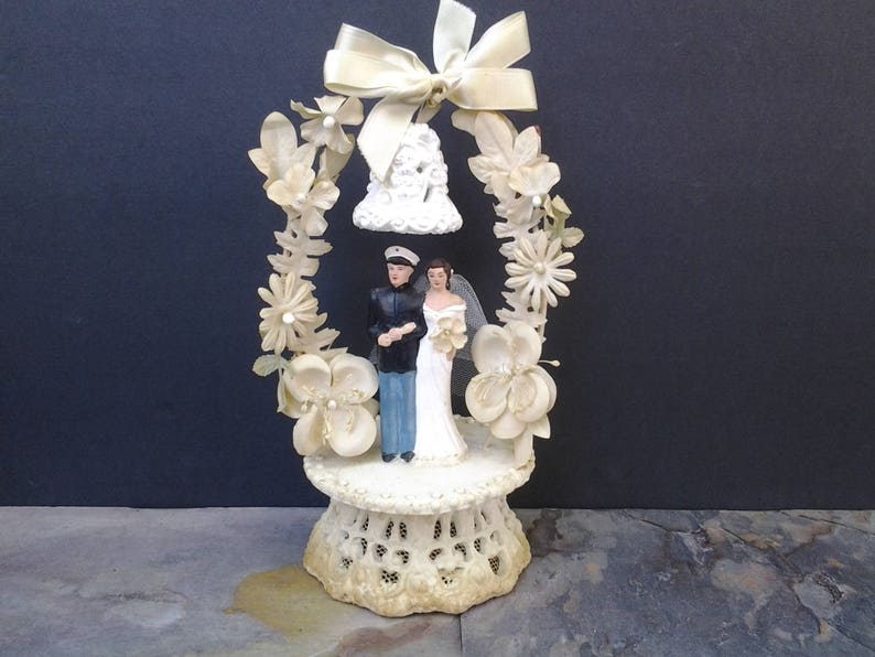 Vintage military wedding cake topper  Marine Corps cake