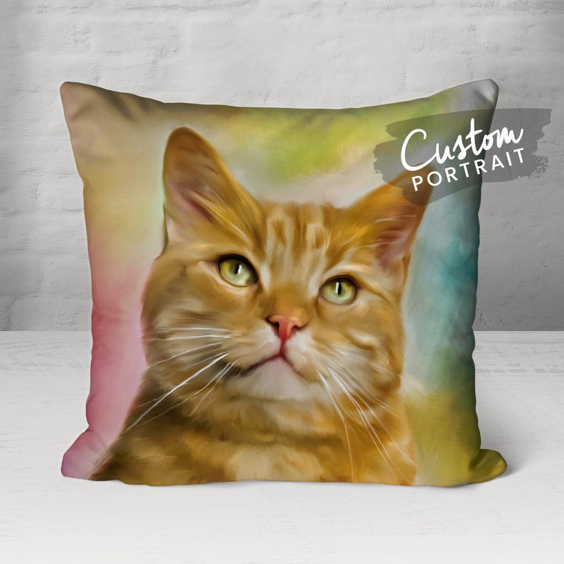 Custom Pillow Pet Portrait  Pet Pillow Custom Oil Painting