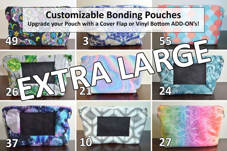 EXTRA Large Fleece Bonding Tote Bag Pouch with Screen and