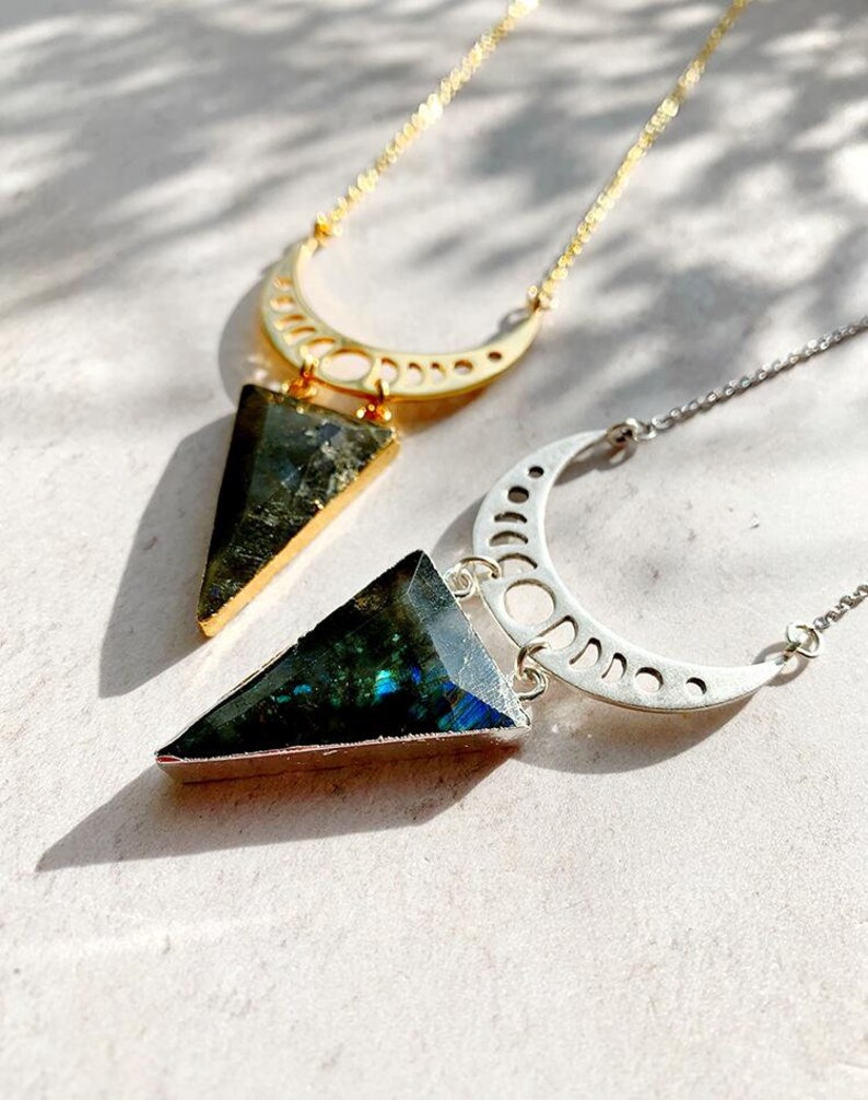 Labradorite Moon Phase Necklace