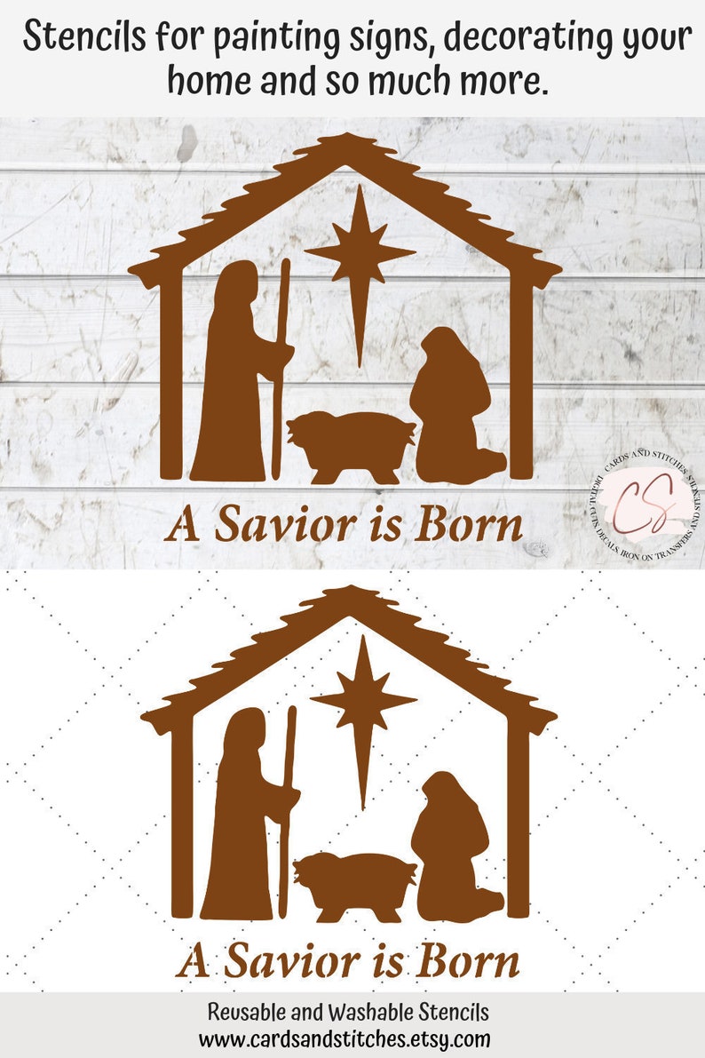 Nativity Stencil  Savior Stencil  Baby Jesus Stencil