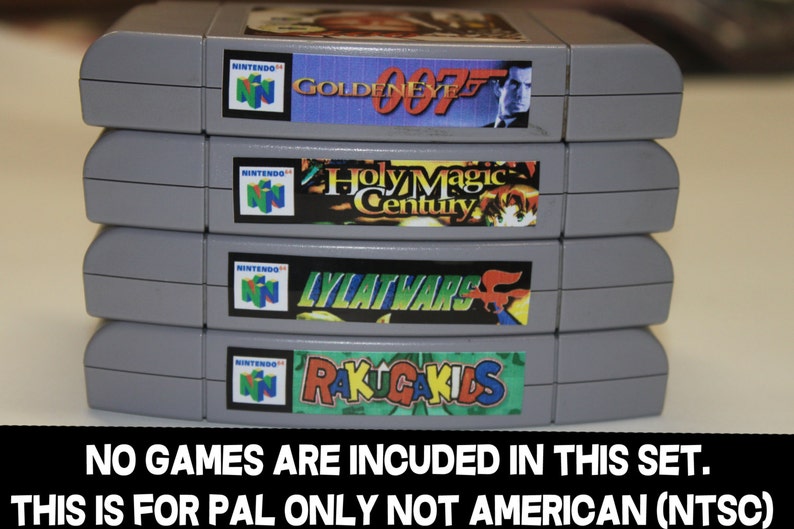 PAL  Nintendo 64 Top  End  Spine Labels PAL Version N64