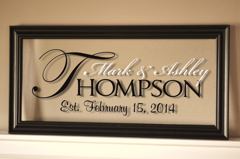 Personalized Glass Family Name Sign With Established Date