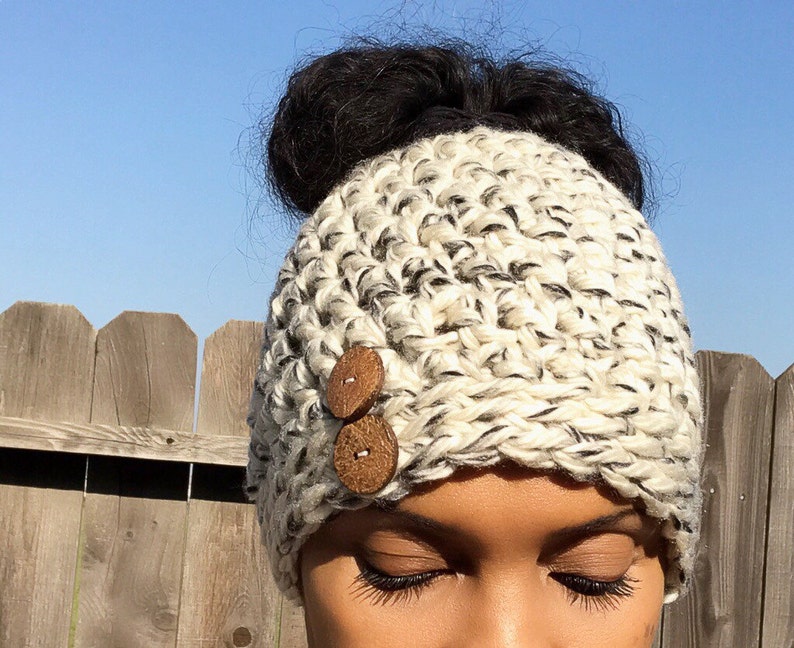 READY TO SHIP // Messy bun beanie // Messy bun hat // cream