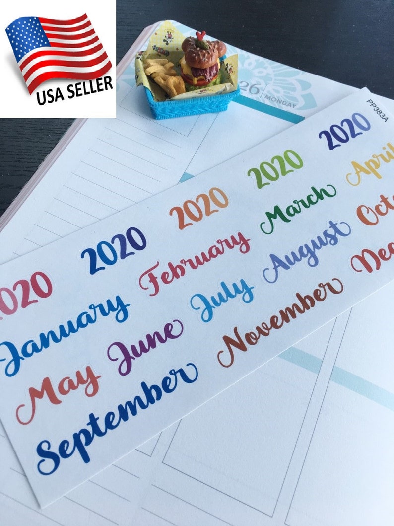 S-383A-B  2020 Monthly Header Months Year: Planner
