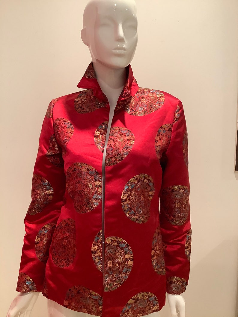 Vintage 100% Silk Opera R&K Evenings Red Oriental Ladies