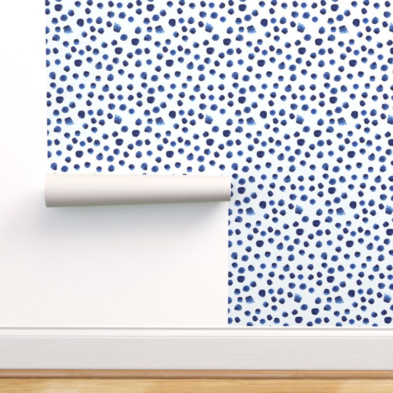 Watercolor Wallpaper  Blue Brushstroke Dot By Katerinaizotova