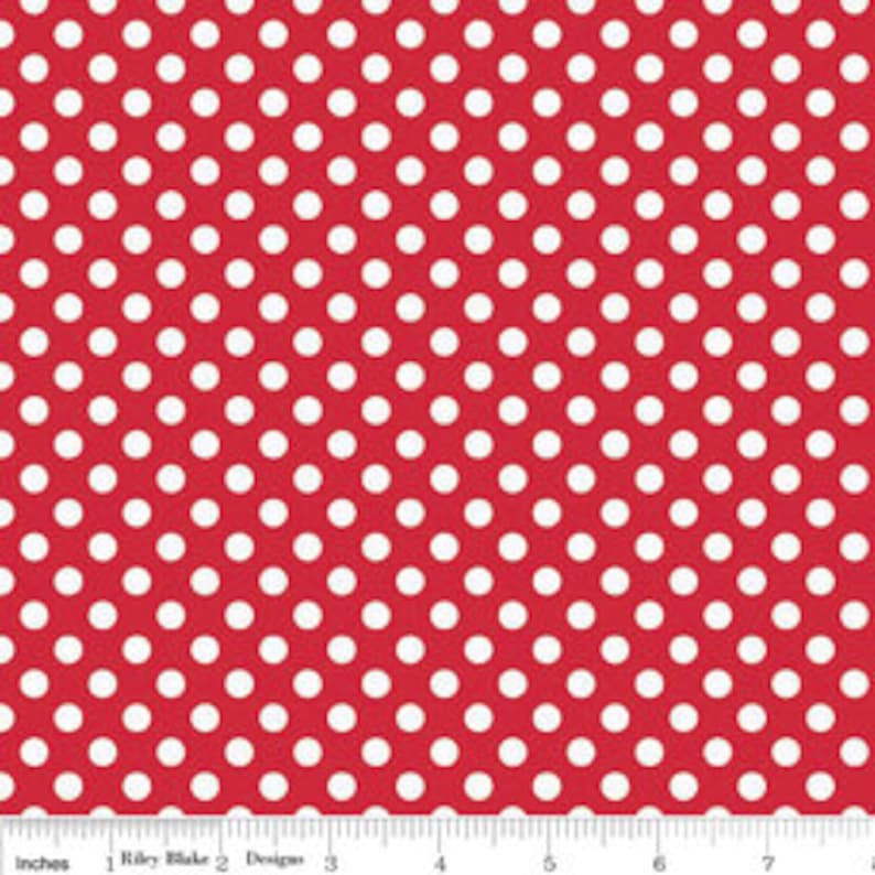 White on Red Small Dot by Riley Blake Designs  polka dots