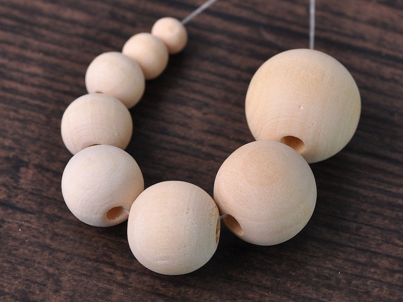 Wholesale Bulk Natural Wood Round Beads Diameter: 6mm 8mm 10mm