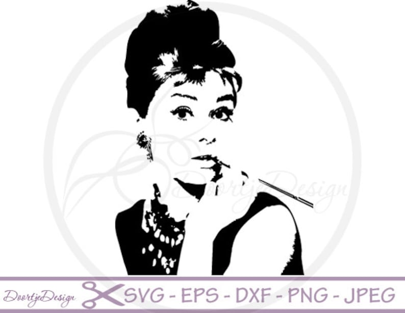 Audrey Hepburn silhoutte SVG files dxf files Audrey Hepburn