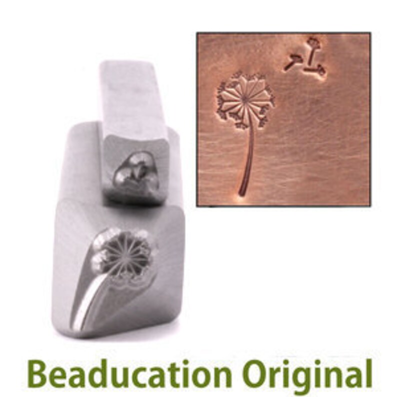 Dandelion & Fluff Metal Design Stamp 11mm  Beaducation Metal