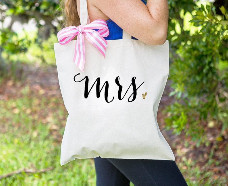 Gift for Bride or Wife Mrs Bag for Wedding Bridal Shower Gift