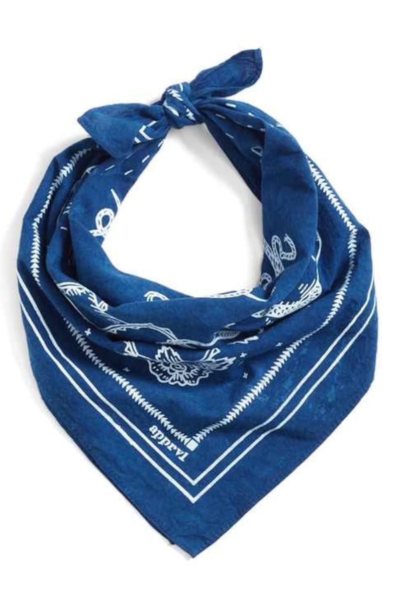 Indigo Blue Bandana  hand dyed cotton