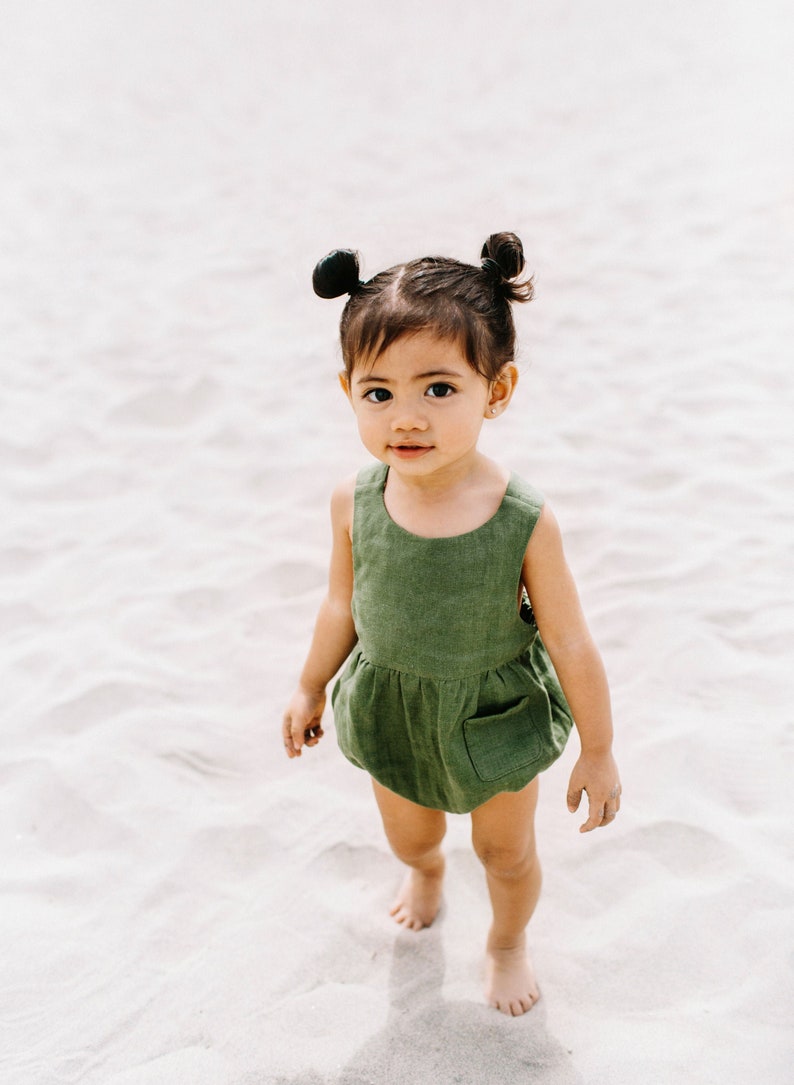 Linen Baby Romper Organic Baby Clothes Linen Playsuit