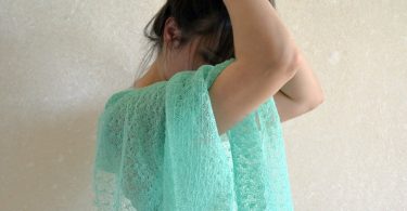 Mint Linen Scarf Wedding Shawl Knitted Wrap Bridesmaid Gift