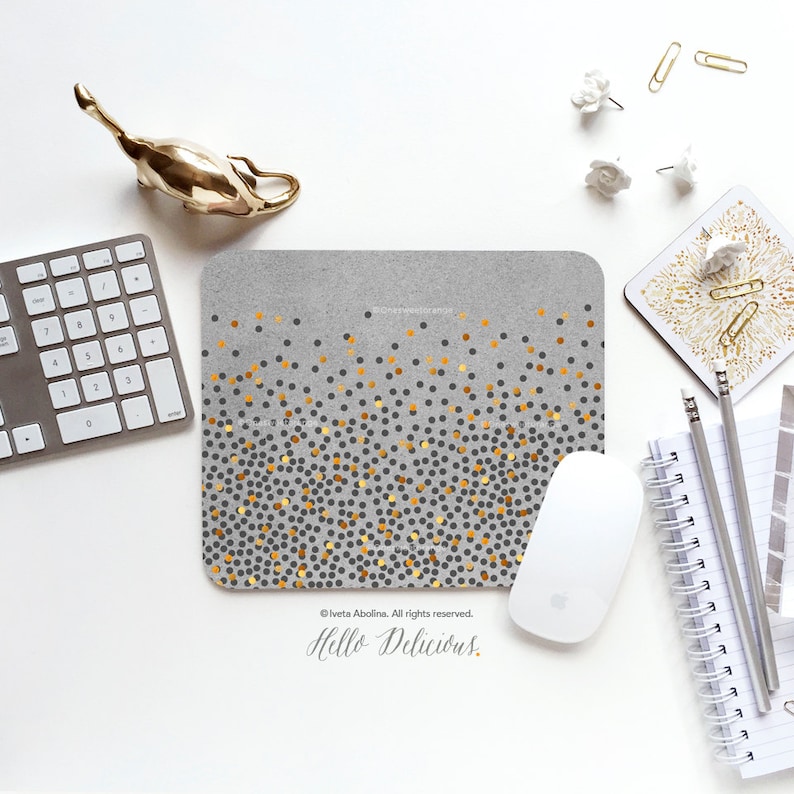 Mouse Pad Polka Dots Mouse Pad Dotted Mouse Pad Office Mouse