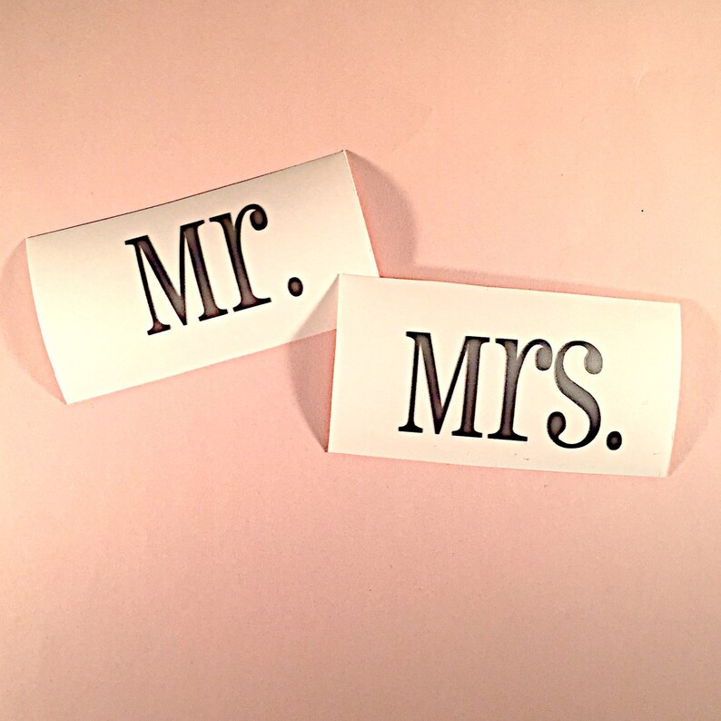 Mr & Mrs Decals Wine Glass Decals for Wedding Stickers Mr and