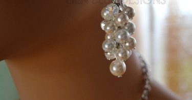 Pearl Cluster Earring White and Ivory Pearl Earrings Cluster
