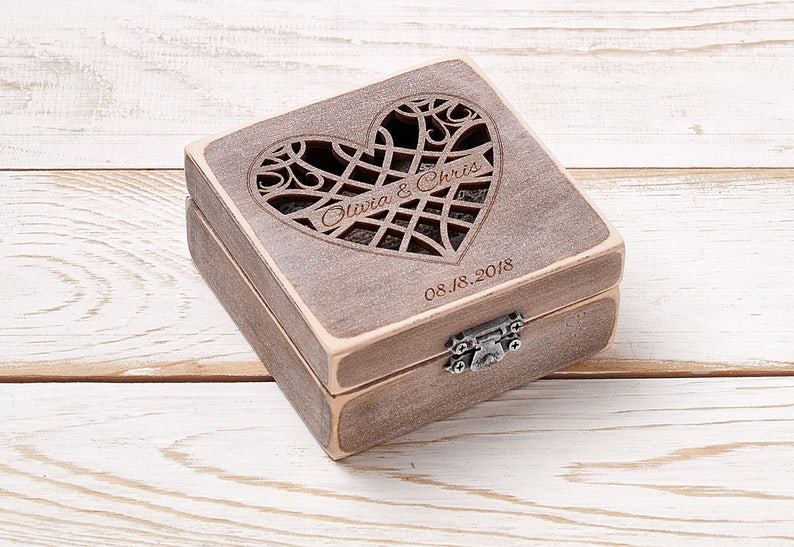 Ring Bearer Box Wedding Ring Box Personalized Ring Box