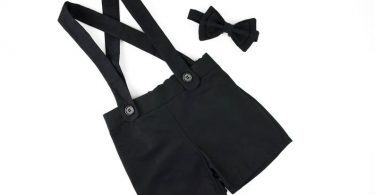 Ring bearer outfit black baby suspender shorts shorts