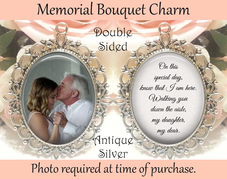 SALE Memorial Bouquet Charm  Double-Sided  Personalized