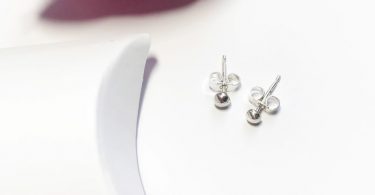 Silver Sterling Minimalist Stud Earrings  Silver Ball