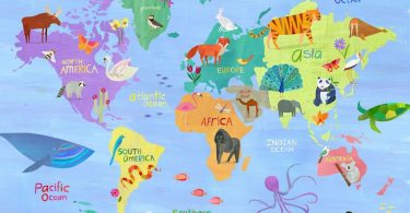 Animals Around the World  Pastel Version of my World Map Art